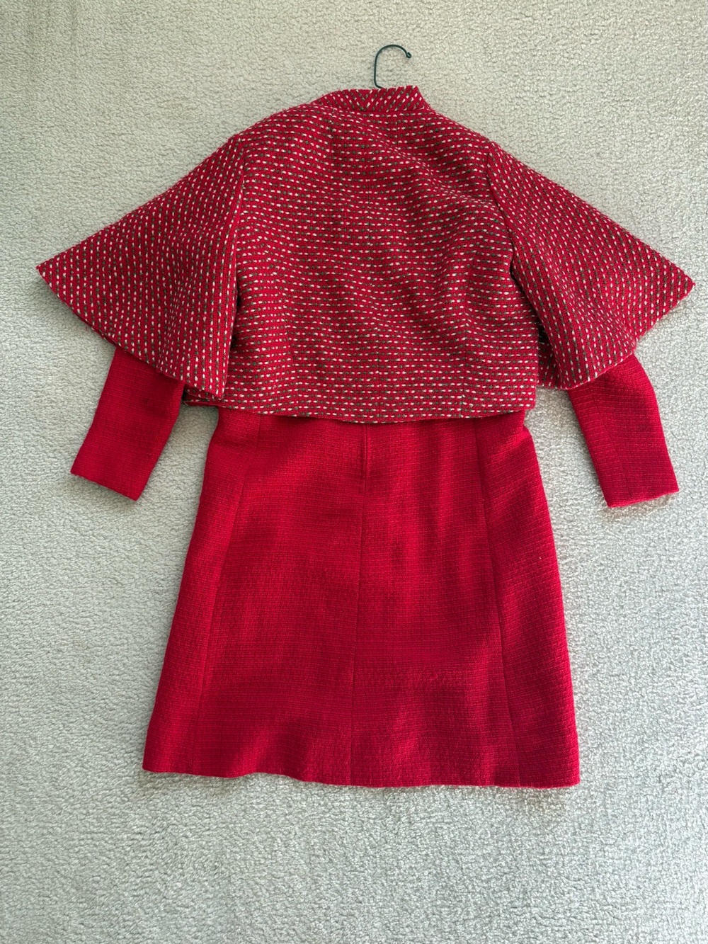 Vtg 60s Countess Ebba von Eckermann Handwoven Wool Dress Cape Set Sweden Mod SzS - Picture 13 of 13